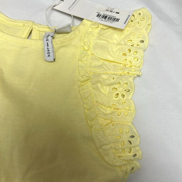 Janie and Jack 100049046 Girl Yellow Eyelet Flutter Sleeve Top NWT size 6-12 m - Picture 4 of 11